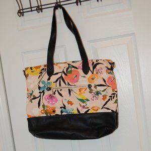 A New Day Pink/White Black Tote W/ Handles & Shoulder Strap